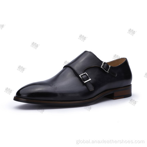 Monk Strap Men Leather Shoes Good Genuine Leather Dress Shoes with Monk Strap Supplier